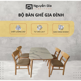 Bộ bàn ăn gia đình 4 ghế mango