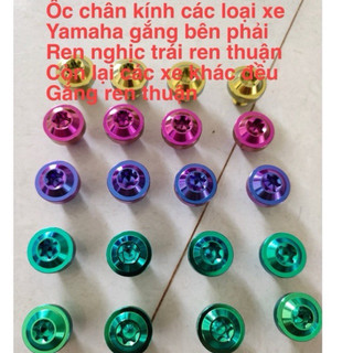 ốc chân kính titan gr5 ren thuận nghịch gắn các loại xe