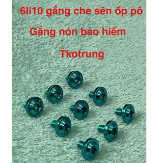 Ốc titan gr5 6li10 dù to bắt nón bảo hiểm ốp pô che sên