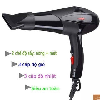 Máy sấy tóc tạo kiểu 2 chiều nóng lạnh công suất lớn 3500w tặng kèm đầu thổi