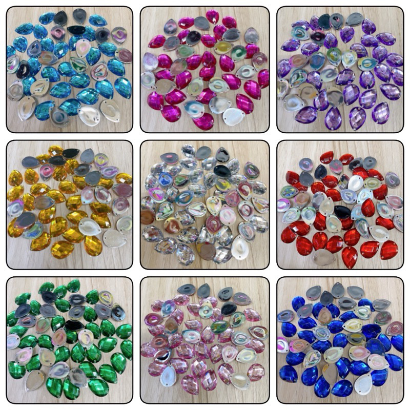 140 Viên Hạt Đá Giọt Nước Kết đủ size Trang Trí Phụ Kiện Handmade