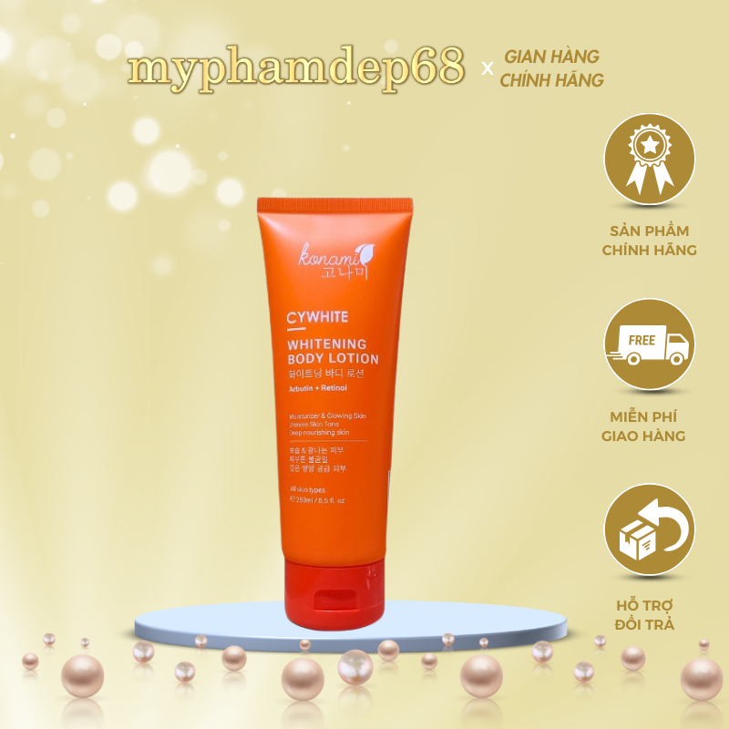Kem trắng da body Konami Cywhite Whitening Body Lotion dưỡng trắng ,chống nắng, ngừa lão hóa, không 