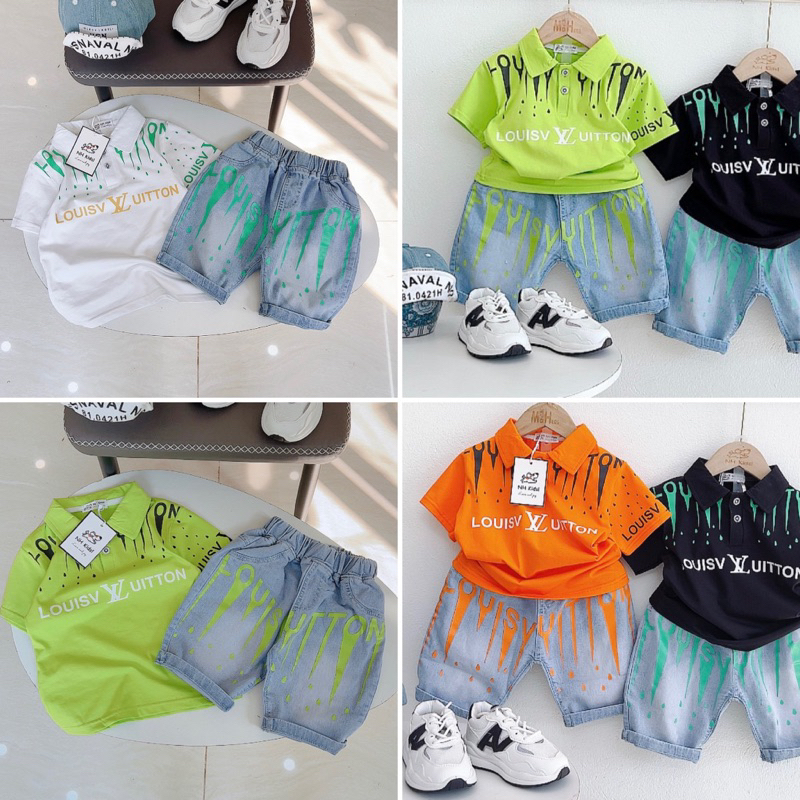 [15-33kg] Set jean cổ đức cho bé trai
