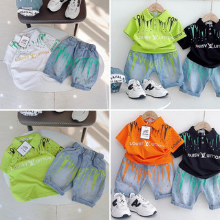 Set jean cổ đức cho bé trai