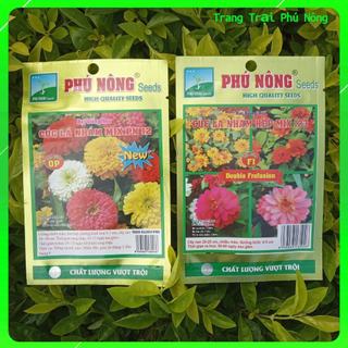 Hạt Giống Hoa Cúc Lá Nhám Cao MIX PN-12 và Lùn Pro Mix 123  Phú Nông - Gói 1g- 5 hạt - Zinnia Elegans Mix
