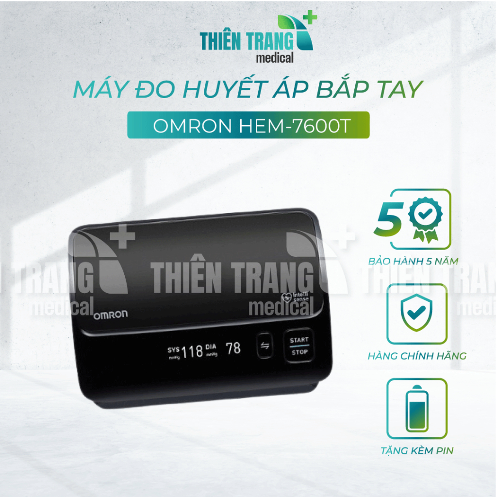 Máy Đo Huyết Áp Bắp Tay OMRON HEM-7600T | Bảo Hành 5 năm | Hàng Chính Hãng