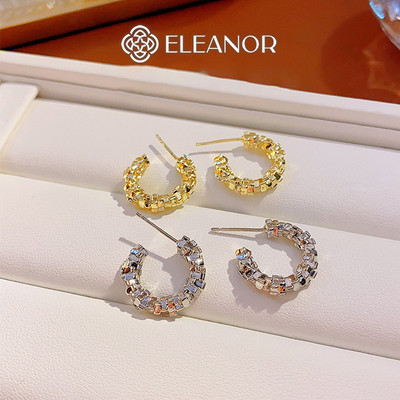 Bông tai nữ chuôi bạc 925 Eleanor Accessories vòng tròn khuyên tai basic phụ kiện trang sức 6110
