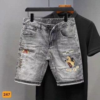 Quần short jean nam màu xanh rách chất bò - quần lửng demin nam co giãn thời trang cao cấp Tp_shop_87 ms224