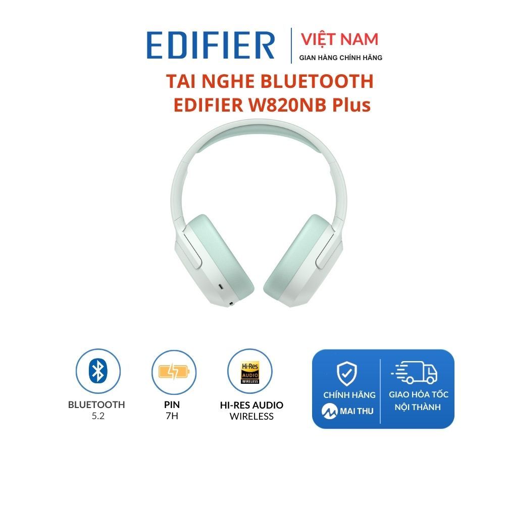 Tai nghe bluetooth EDIFIER W820NB Plus - Bluetooth 5.2 LDAC - HiRes Audio Wireless - ANC chống ồn chủ động - BH 12T