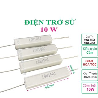 Điện trở sứ 10w điện trở công suất combo 5 con - linh kiện điện tử quỳnh diễn