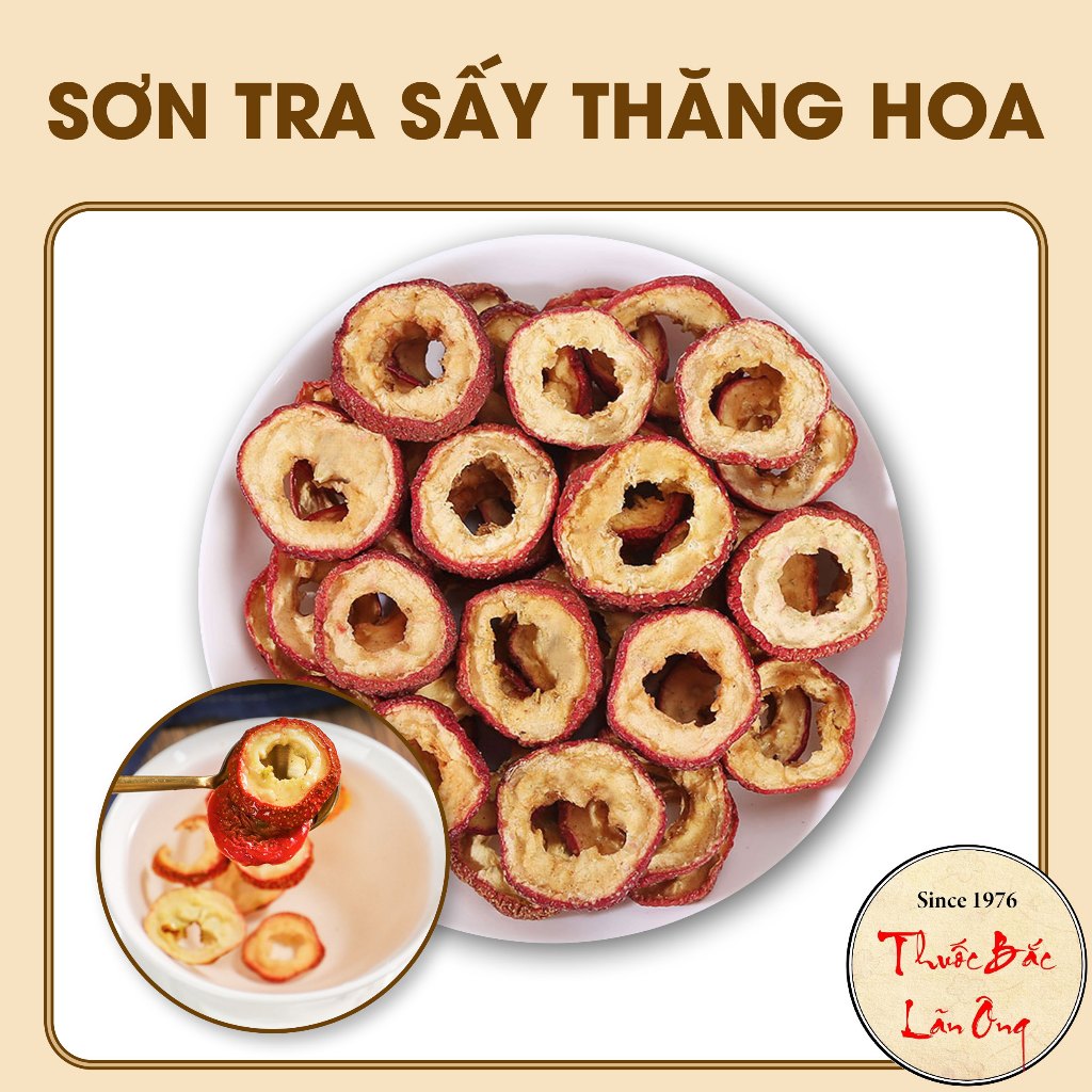 Sơn tra thái lát 500g, táo gai sấy khô, dùng pha trà, hầm canh, nấu chè - Lãn Ông