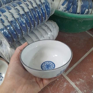 Bộ 10 bát cơm Bát Tràng hoa sen