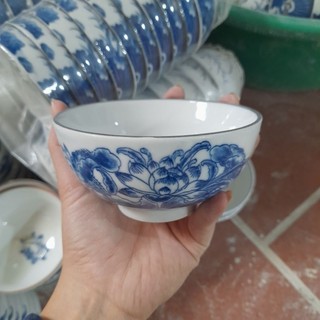 Bộ 10 bát cơm Bát Tràng hoa sen