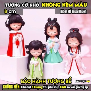 Tượng tô màu, CÔNG CHÚA CỔ TRANG 4 MẪU, size M, thạch cao trắng (Không kèm màu), luyện vẽ, decor
