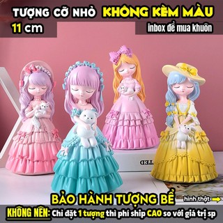 Tượng tô màu, CÔNG CHÚA HIỆN ĐẠI, 4 KIỂU, size L, thạch cao trắng (Không kèm màu), luyện vẽ, decor
