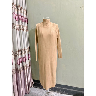 <si tuyển> Váy len cao cổ dáng dài suông màu đẹp tôn da