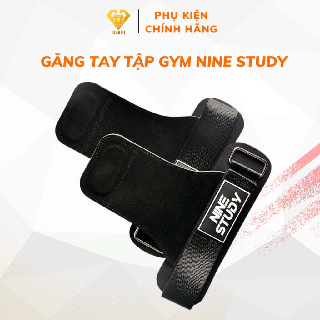 Găng Tay Tập GYM Chính Hãng Nine Study, Dây Kéo Lưng Lifting Straps Đa Năng Hỗ Trợ Tập Gym, Deadlift