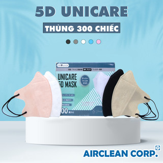 Khẩu trang 5d unicare - thùng 300 chiếc khẩu trang khán khuẩn, 3 lớp chống bụi mịn
