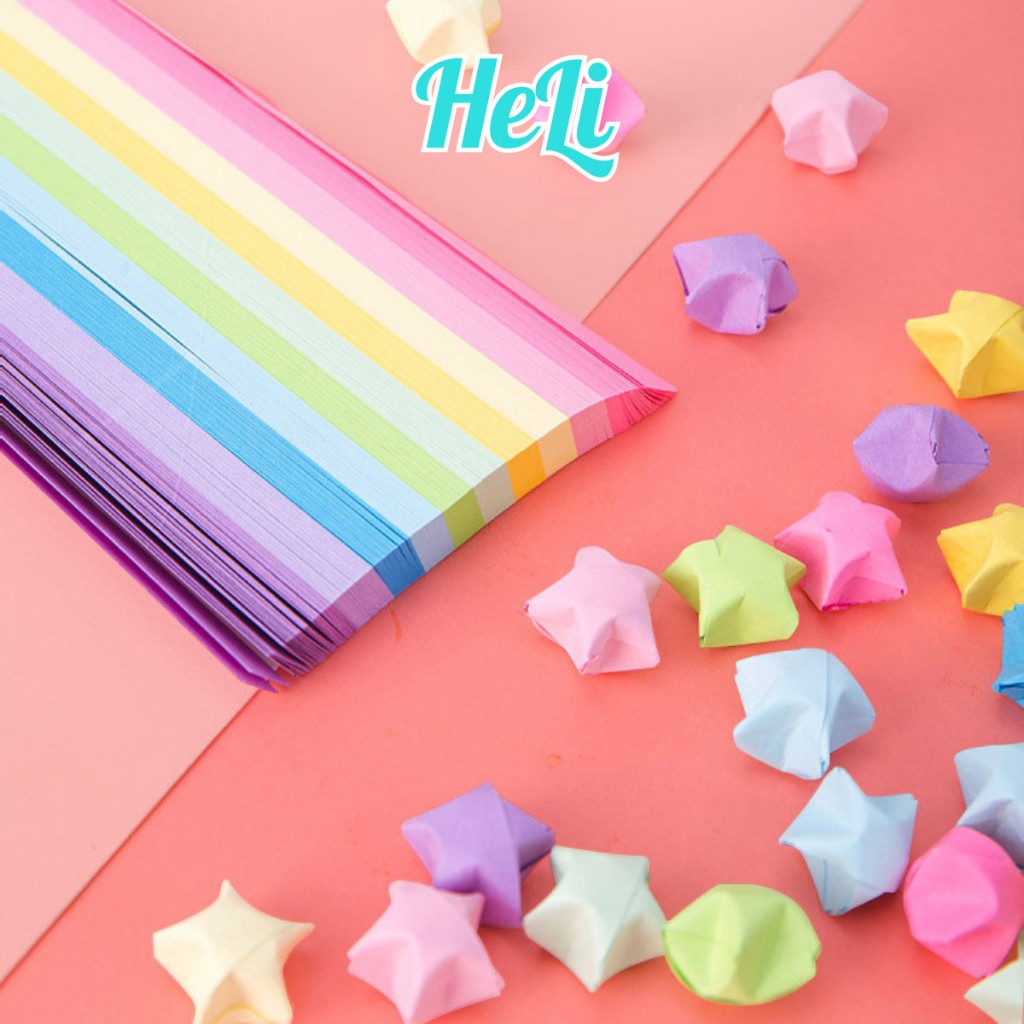 BỘ TỜ GIẤY XẾP NGÔI SAO ORIGAMI NHIỀU MÀU SẮC THIẾT KẾ SÁNG TẠO LÀM ĐỒ THỦ CÔNG 