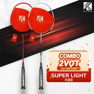 Combo 2 vợt cầu lông Kuno Super Light K88, trọng lượng 6u siêu nhẹ, vợt cầu lông công thủ toàn diện, căng sẵn 11kg