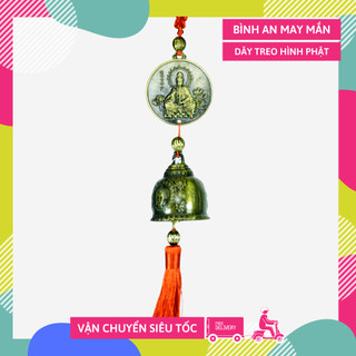 Chuông gió phong thủy đồng treo cửa hình Phật