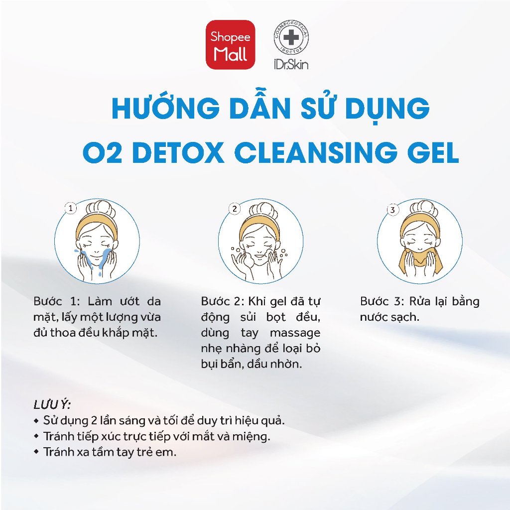 [iDr.Skin Chính Hãng] Sữa rửa mặt Hydro Ocean O2 Detox Cleansing Gel sạch sâu