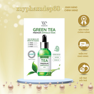 Mặt nạ trà xanh giảm dầu ngừa mụn Wskin Green Tea Ampoule Mask