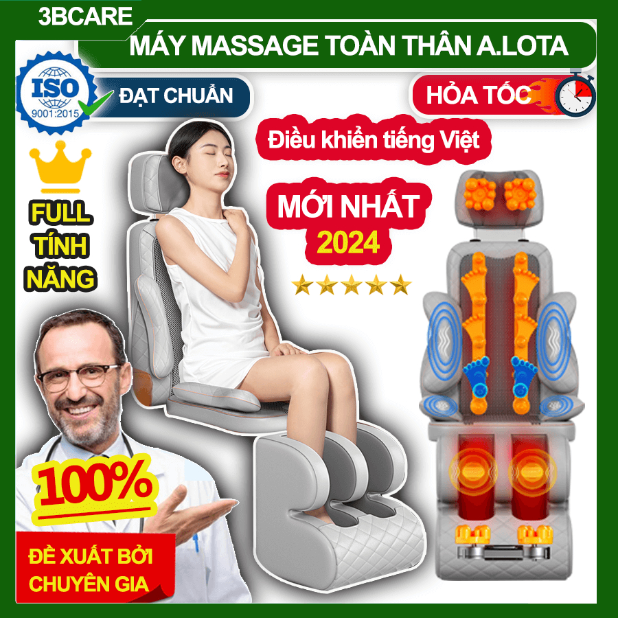 Ghế massage toàn thân ALOTA G20 massage nhiệt hồng ngoại con lăn 3 chiều ghế mát xa đa năng kèm máy massage lưng