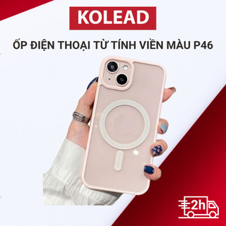  Ốp điện thoại từ tính viền màu KOLEAD P46 đạt chuẩn chống va đập cho 15 Pro Max Plus Titan tự nhiên