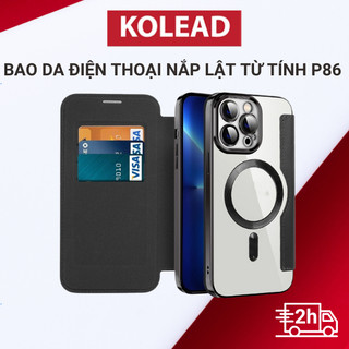 Bao da điện thoại nắp lật từ tính KOLEAD P86 bảo vệ Camera - có ngăn đựng thẻ dành cho lphone 14 15 Pro Plus Promax