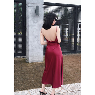 Đầm lụa CEE RI dáng dài hở lưng nhẹ