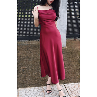 Đầm lụa CEE RI dáng dài hở lưng nhẹ
