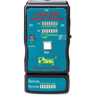 Bộ tester cáp lan + usb - máy test mạng ct-168 đa năng rj45-rj11-usb tặng kèm pin 9v