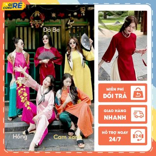Set áo dài cách tân dáng xuông áo dài chất gấm voan tơ truyền thống C&H Clothing