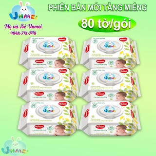 Huggies - 6 gói khăn ướt huggies không mùi 80 tờ