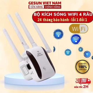 Bộ kích sóng wifi, bộ khuyếch đại sóng wifi không dây 4 râu tốc độ 300Mbps phát xuyên tường, mở rộng tín hiệu 120m2