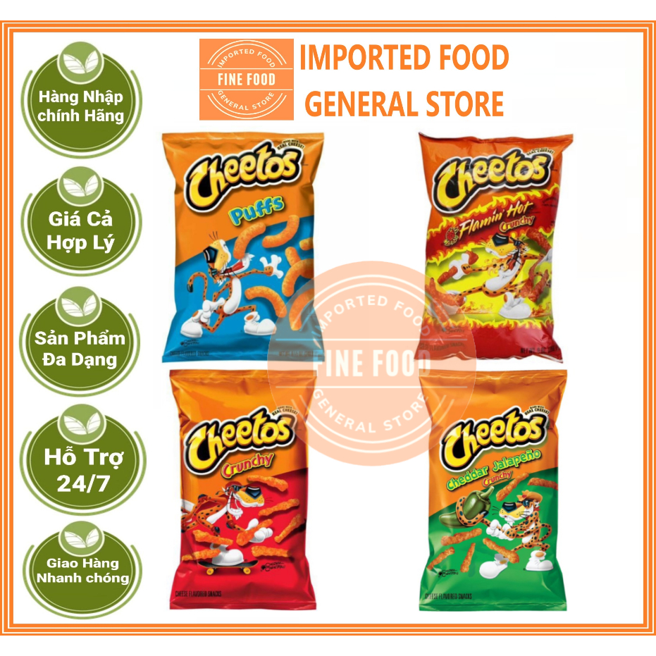Snack Cheetos vị ớt Jalapeno, Flamin’hot, puff, Crunchy nhập khẩu Mỹ