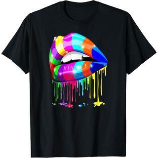 Áo phông trừu tượng - Áo thun unisex in hình đôi môi trừu tượng cực độc