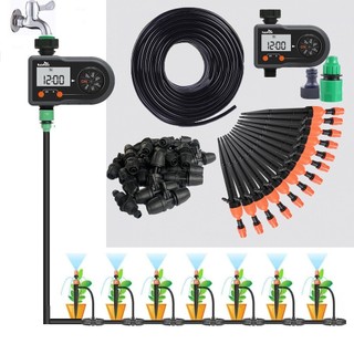 Bộ tưới cây tự động 20 béc vừa phun vừa tưới, Dùng van hẹn giờ tưới tự động RainPoint ITV101