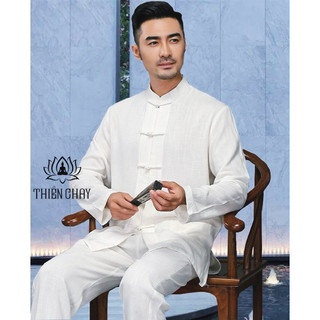 Pháp phục nam vải linen, đồ thiền tập yoga nam Thiền Chay bộ nam An Khang