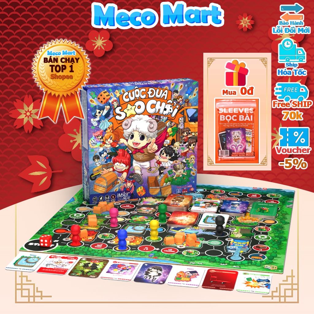  CUỘC ĐUA SAO CHỔI 2025  CHÍNH HÃNG  Bộ Trò Chơi Board Game Lớp Học Mật Ngữ 12Cung Hoàng Đạo MecoMart 