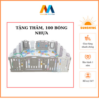Bộ quây cũi nhựa MOMMYKIDS MINH CHÂU MẪU QUÂY GẤUTẶNG THẢM+100 BÓNG  Giúp bé có một không gian riêng để vui chơi Mẫu Gấu