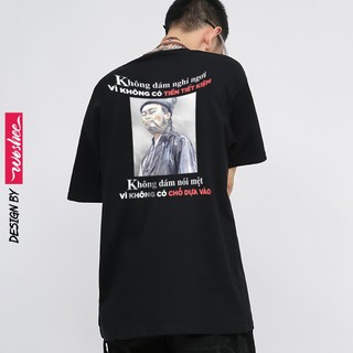 Áo thun nữ WOSHEE áo phông oversize ĂN NHẬU xu hướng áo thun unisex vải dày thấm hút áo thun local brand RB012