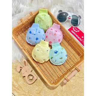 [BÁN CHẠY] Bao tay bao chân bo sơ sinh in hình Minh Hoàng (1 set bao gồm 1 bộ bao tay và 1 bộ bao chân)