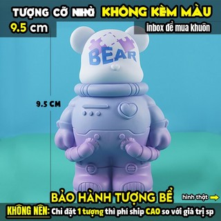 Tượng tô màu, GẤU BEARBRICK PHI HÀNH GIA, size L, thạch cao trắng (Không kèm màu), luyện vẽ, decor