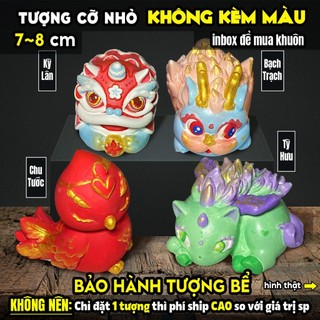 Tượng tô màu, THẦN THÚ CỔ XƯA, size M, thạch cao trắng (Không kèm màu), luyện vẽ, decor