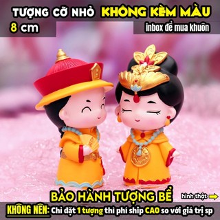 Tượng tô màu, HOÀNG THƯỢNG - HOÀNG HẬU, size M, thạch cao trắng (Không kèm màu), luyện vẽ, decor