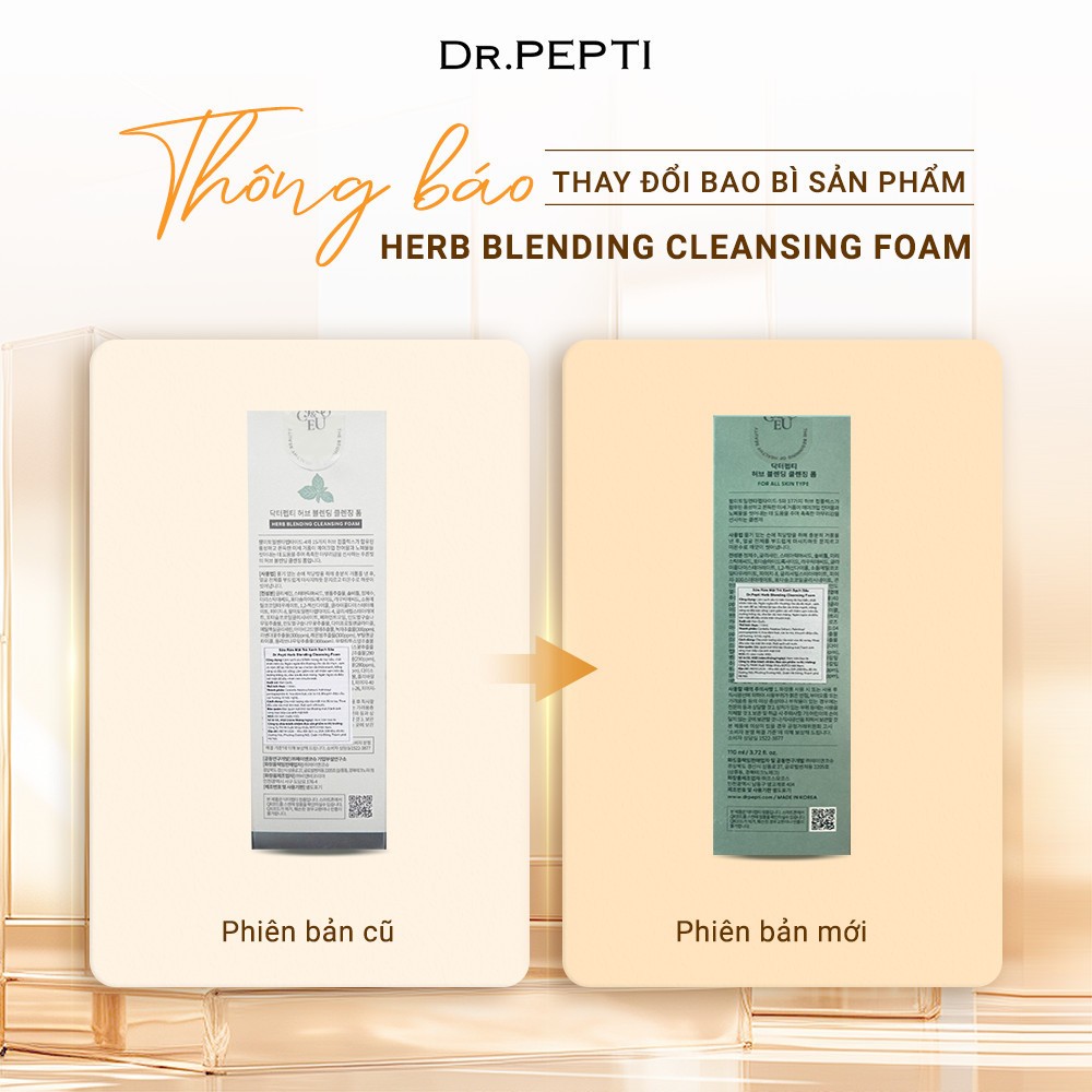 Sữa Rửa Mặt Dr Pepti Bạc Hà Herb Blending Cleansing Foam 110ml