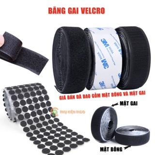 Dây quấn Băng gai Velcro có keo 3M, Băng gai tròn dính khóa nhám gai, miếng dán vải 2 mặt dán giày, túi xách, quần áo