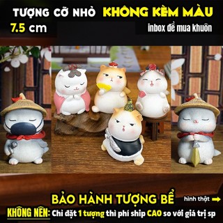 Tượng tô màu, MÈO CUNG ĐÌNH, 6 KIỂU, size S-M, thạch cao trắng (Không kèm màu), luyện vẽ, decor